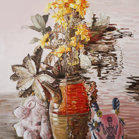 Vase with Bluey and Vipoo Sculpture