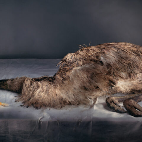 Emu with Yellow Canary